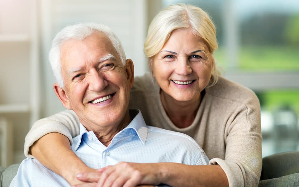 Senior couple at home