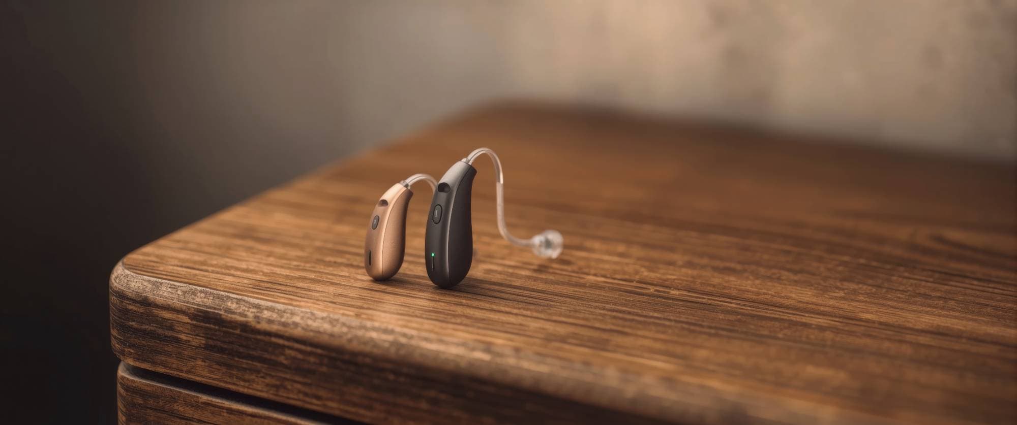 a hearing aid staged on a table