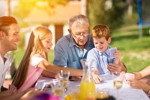Family playing cards