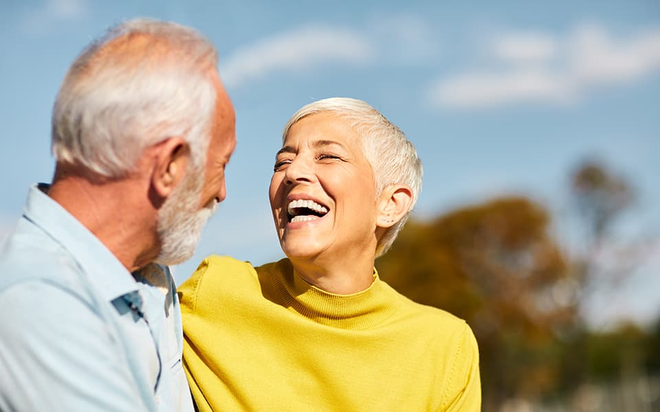 couple smiling at eachother