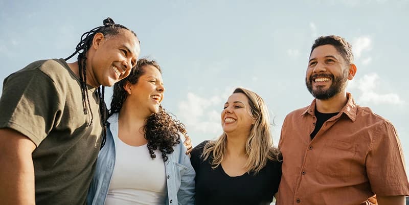 group of young adults enjoying a nice day